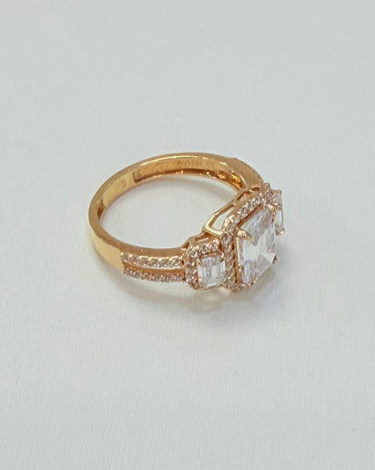 938- NEW 14K Big Cz Square Wedding Ring W.G