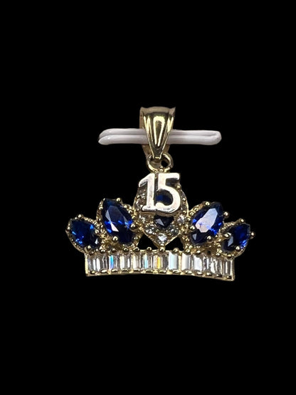 0055- 14K Crown 15 “Quinceañera” Pendant