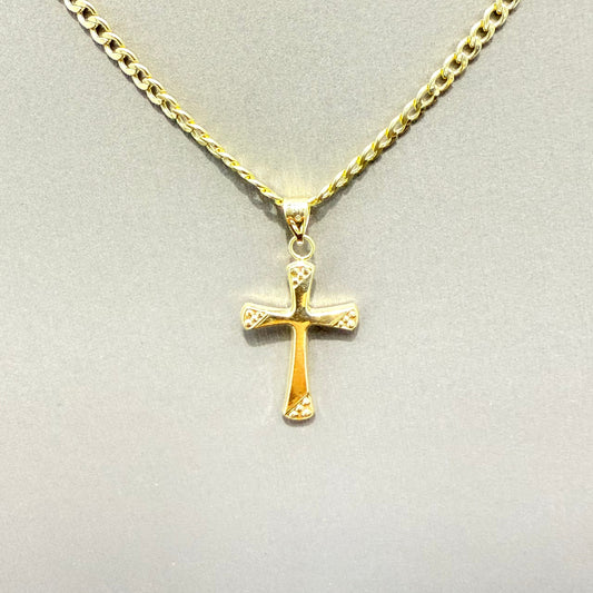 1061-NEW 14k Hollow Cross Pendant Lightweight W.G
