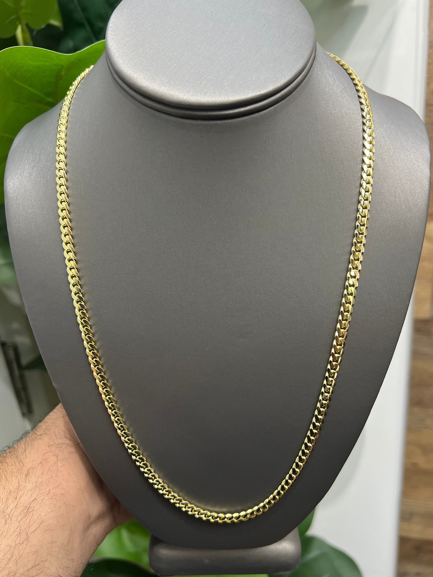 1574- NEW 10K Solid Miami Cuban Chain 24" (5mm) W.G