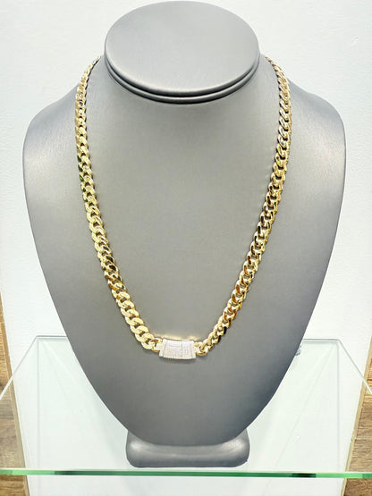 1122- NEW 14K Hollow Cuban Rockefeller by Monaci Choker (8mm) W.G