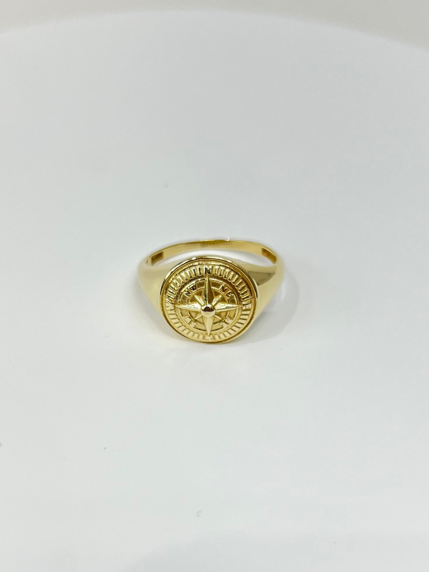 378- NEW 14k Gold Compass Men’s Ring W.G