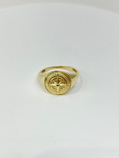 378- NEW 14k Gold Compass Men’s Ring W.G