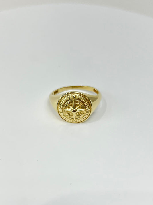 378- NEW 14k Gold Compass Men’s Ring W.G