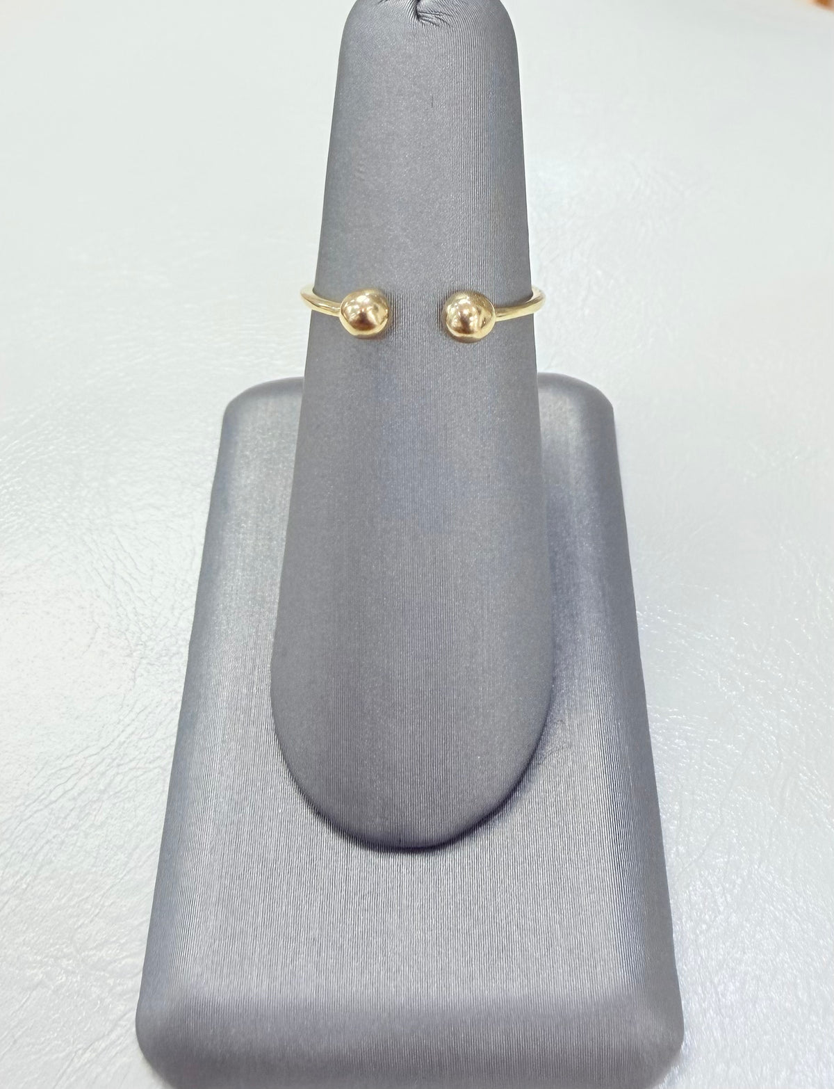 503 - 14K Gold Adjustable Beads Ring W.G