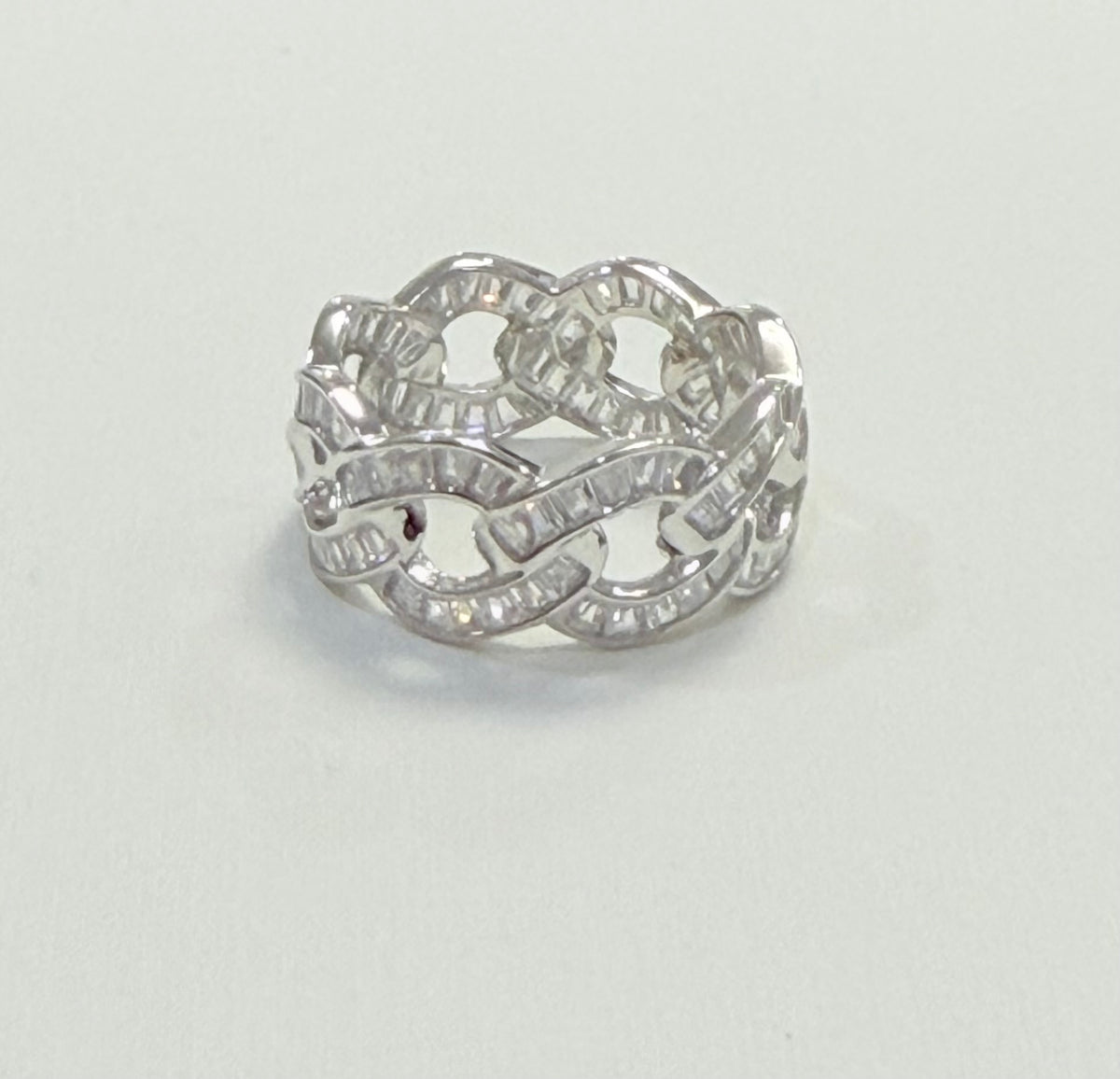 S771- NEW .925 Full Cz Zirconia Band Ring W.G