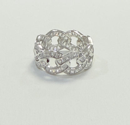 S771- NEW .925 Full Cz Zirconia Band Ring W.G