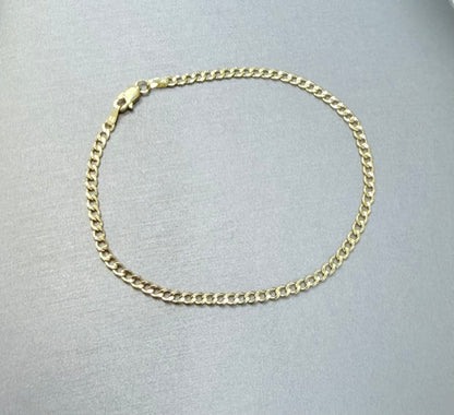 1722- NEW 10K Hollow Cuban Curb Bracelet 7” (2.5mm) W.G