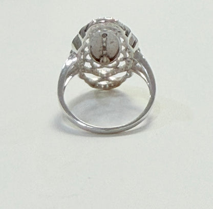 S636- NEW . 925 Sterling Silver Oval St. Jude Ring W.G