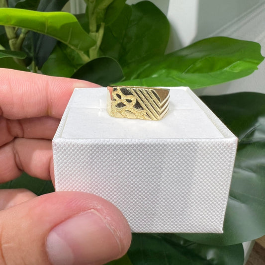 1196- NEW 14K Nugget Fashion Men's Ring W.G