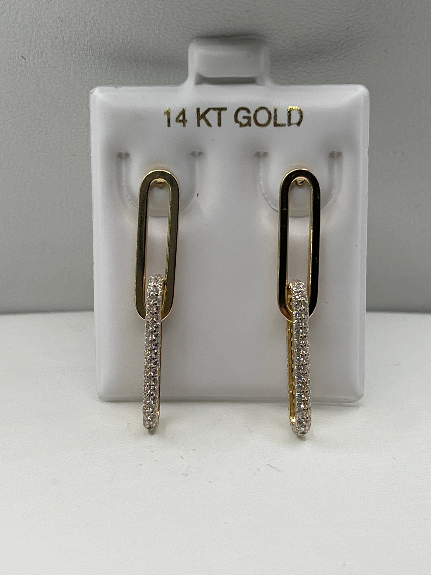 645- Paper Clip 2 Link Dangling Earrings