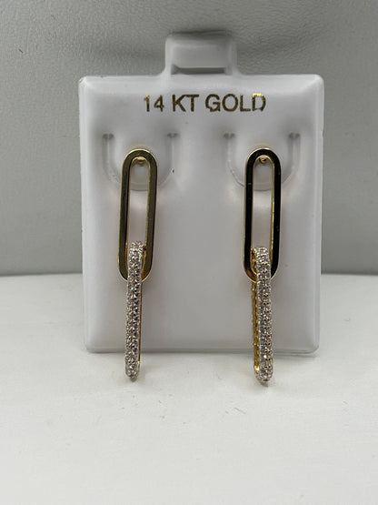 645- Paper Clip 2 Link Dangling Earrings