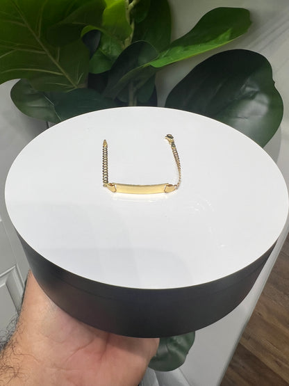 1298- NEW 14K Solid Cuban Curb ID Bracelet (3.2mm) W.G