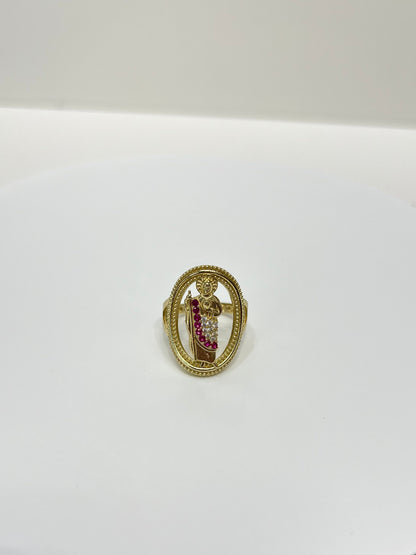 1484- NEW 10K Gold St. Jude Fashion Ring W.G