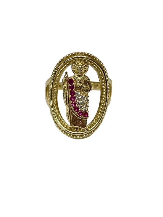 1484- NEW 10K Gold St. Jude Fashion Ring W.G