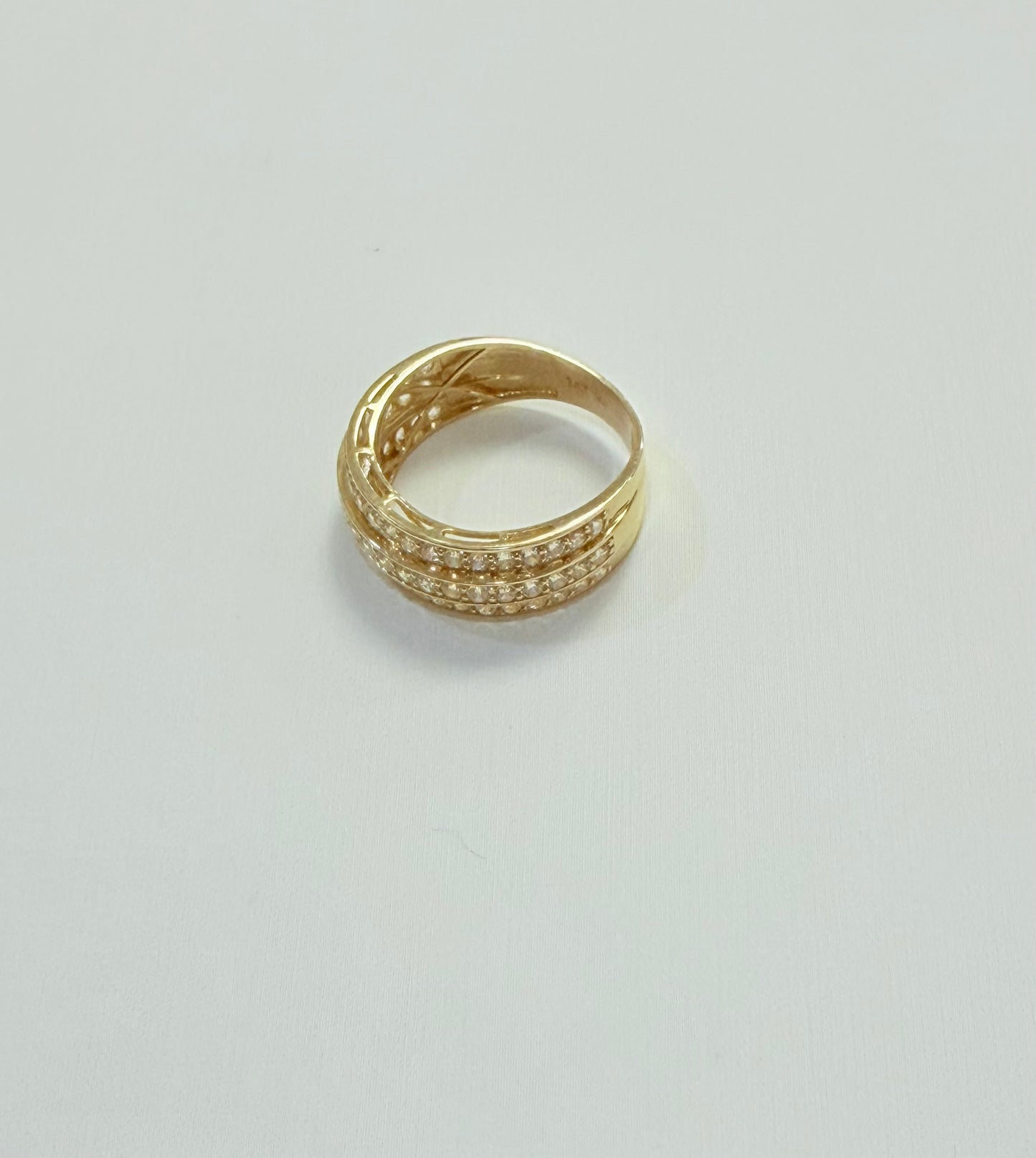 1682- NEW 14K Wedding Zirconia Band Ring W.G