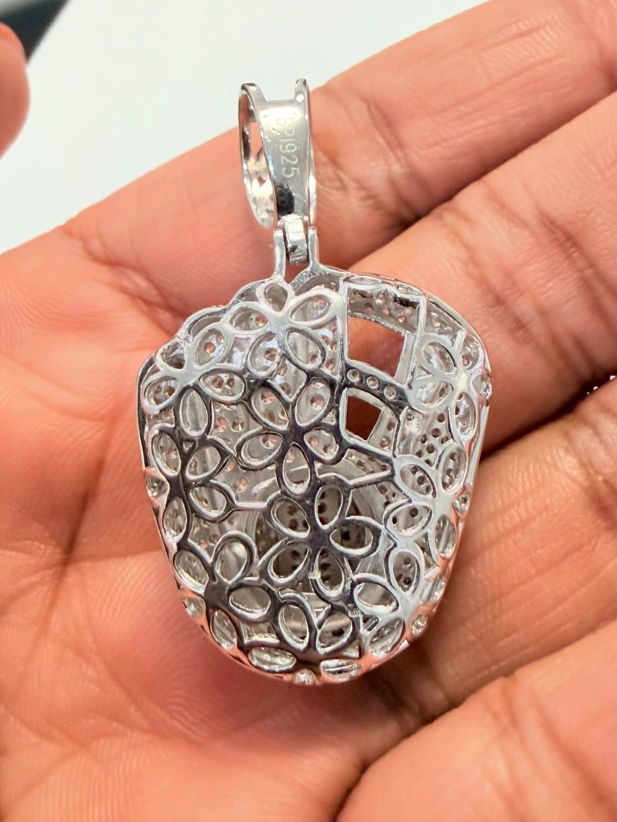S413- NEW .925 Sterling Silver Baseball Gloves Pendant W.G
