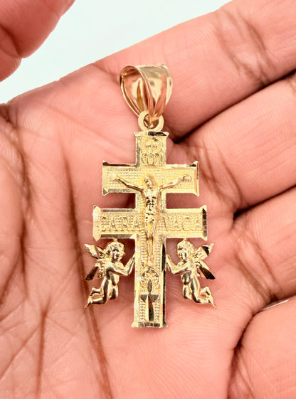 1767- NEW 10K Gold Cruz de Caravaca Pendant W.G