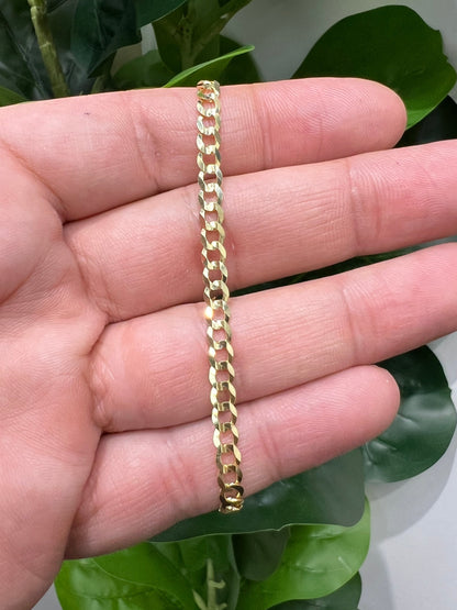 1629- NEW 14K Solid Cuban Curb Bracelet 8" 4.7mm W.G