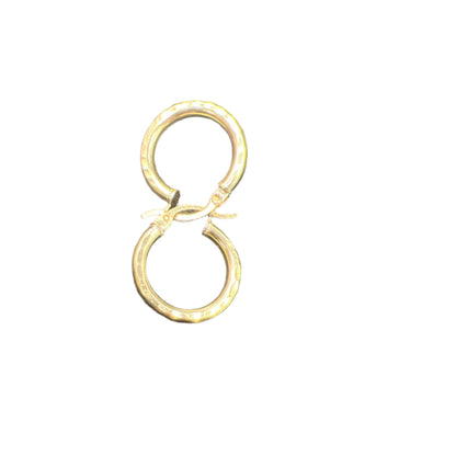 320- 14K Hoop Earrings Yellow Gold 3.0 x 19mm