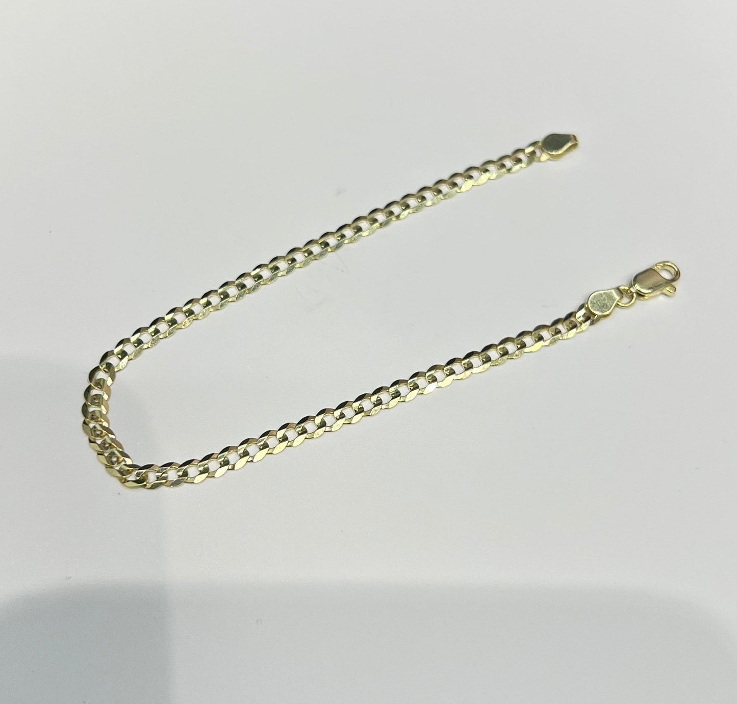 1657- NEW 14K Solid Cuban Curb Bracelet 7" (3.2mm) W.G