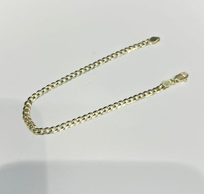 1657- NEW 14K Solid Cuban Curb Bracelet 7" (3.2mm) W.G