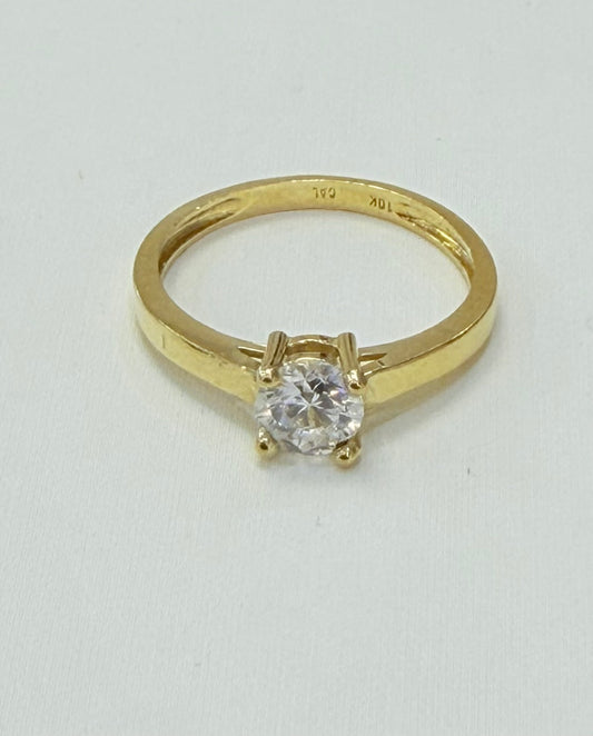 1380- NEW 10K Solitaire Engagement Cz Ring W.G