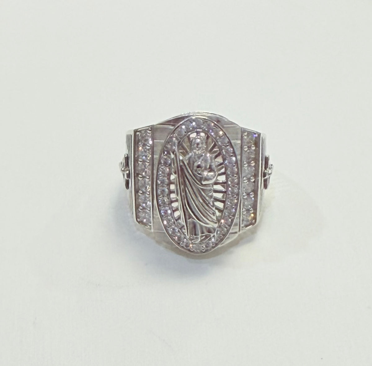 S799- NEW .925 St. Jude Religious Men's Ring W.G