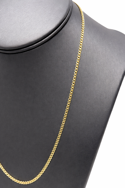 1465- NEW 14K Hollow Cuban Curb Chain 20" (2.5mm) W.G