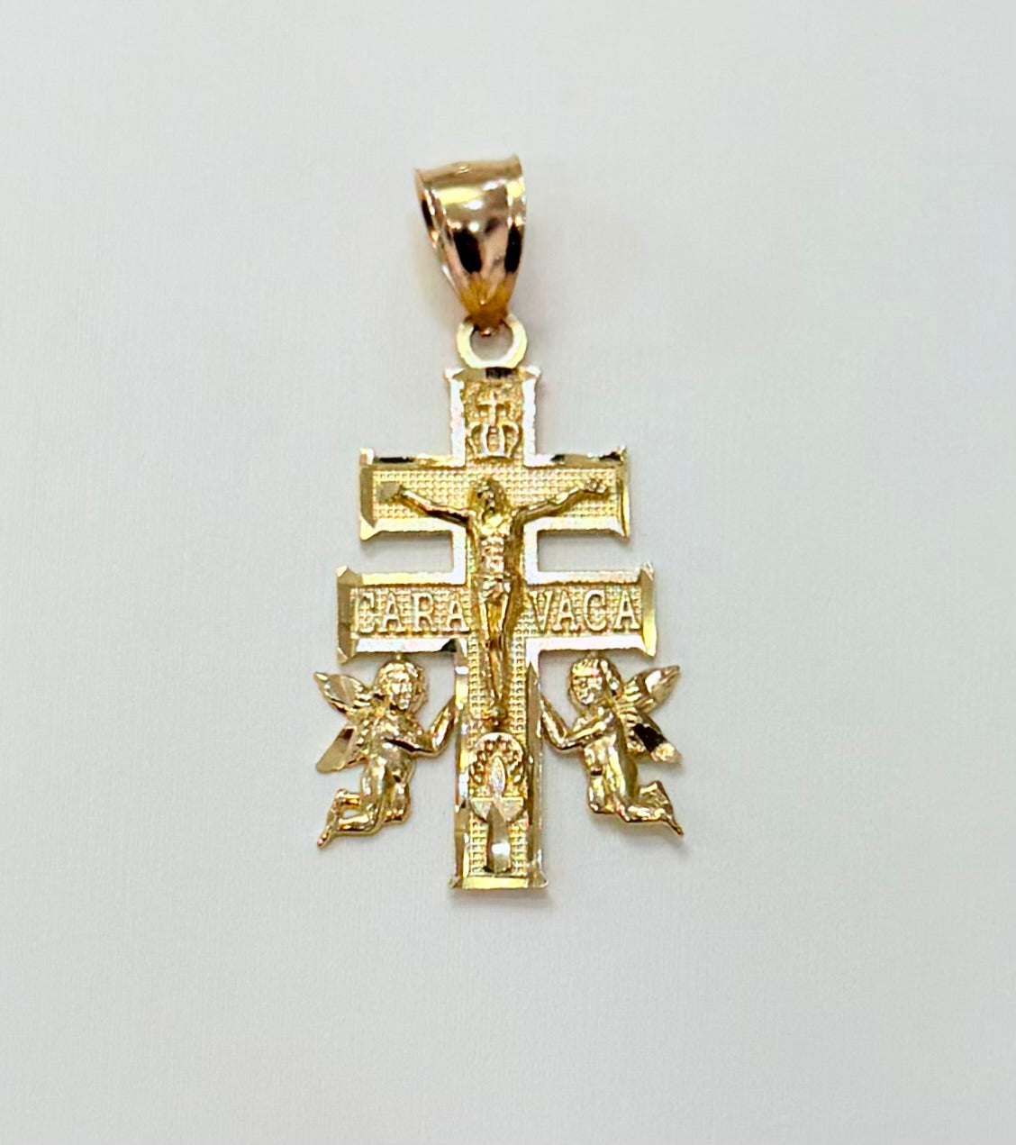 1767- NEW 10K Gold Cruz de Caravaca Pendant W.G