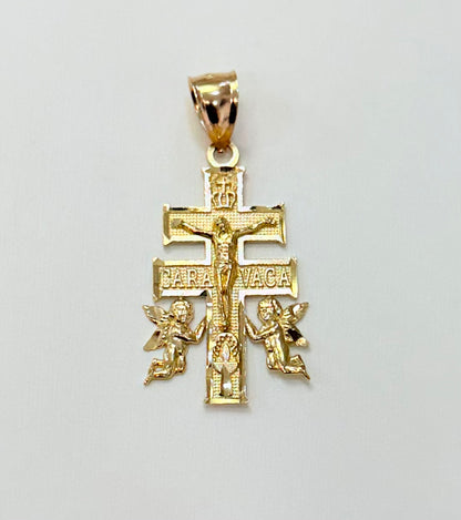 1767- NEW 10K Gold Cruz de Caravaca Pendant W.G