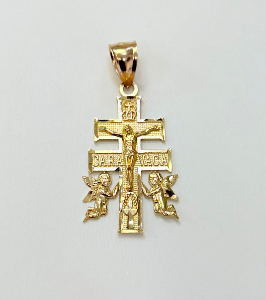 1767- NEW 10K Gold Cruz de Caravaca Pendant W.G