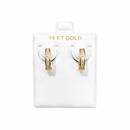 1542- NEW 14K Gold Huggies Hoop Earrings (12mm) W.G