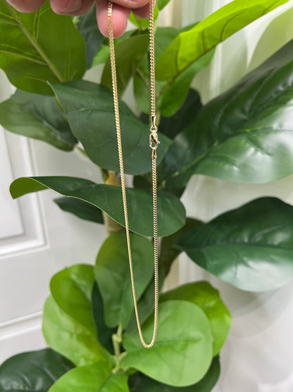 1268- 10K Solid Miami Cuban chain 18" (2mm) W.G