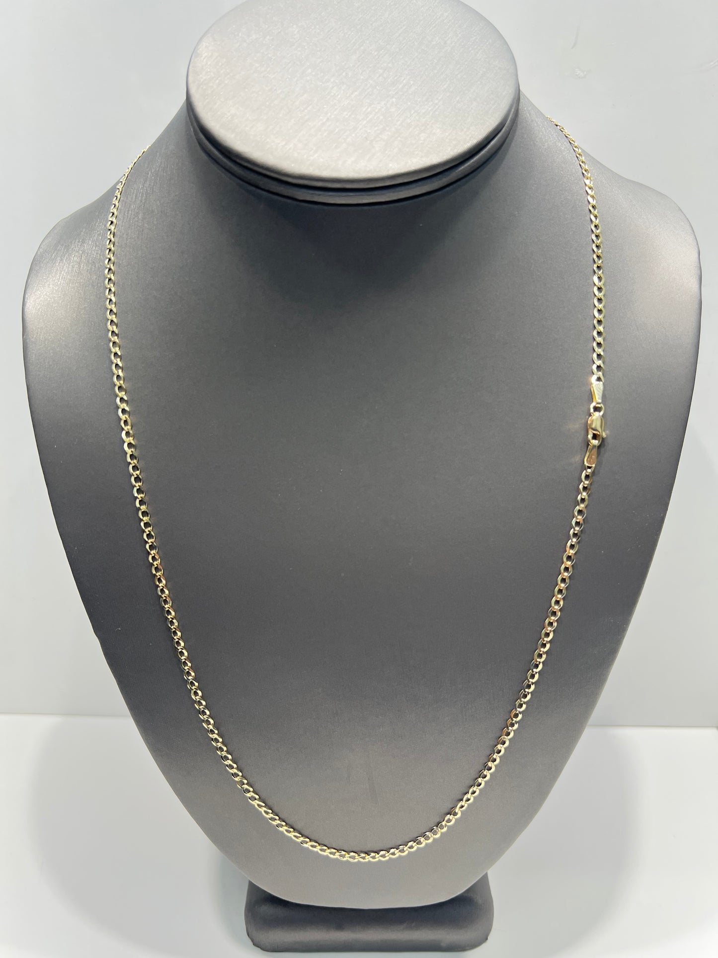 1630- NEW 10K Solid Cuban Curb Chain 24" (2.9mm) W.G