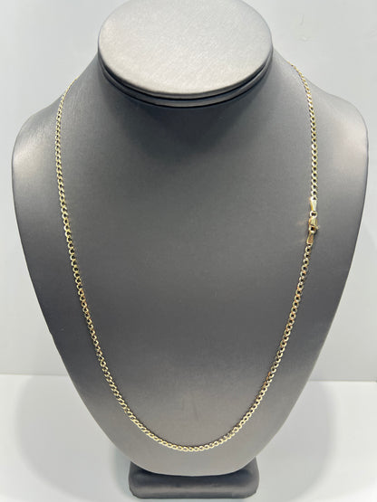 1630- NEW 10K Solid Cuban Curb Chain 24" (2.9mm) W.G