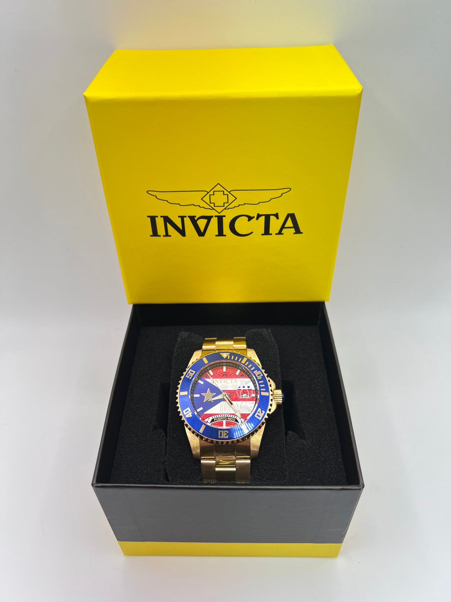 R55- Invicta Puerto Rico Men's Watch Color Gold -44mm