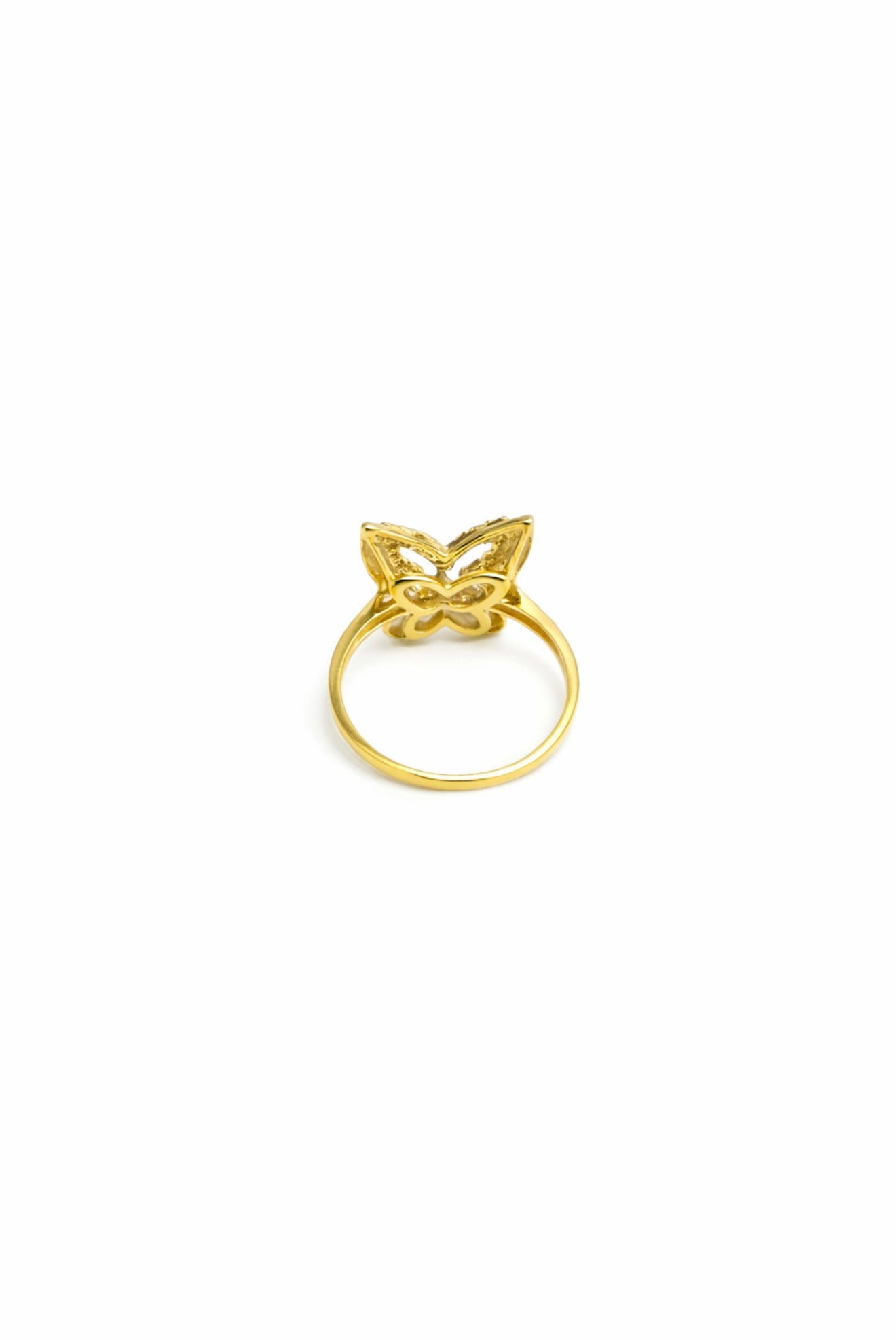 1498- NEW 14K Fashion Cut Butterfly Ring W.G