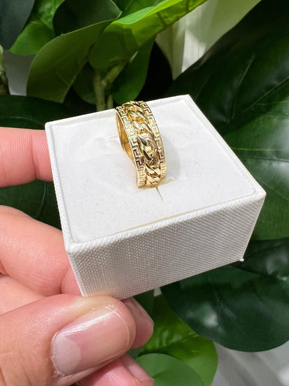 1388- NEW 14K Cuban Link Ring with Movement W.G