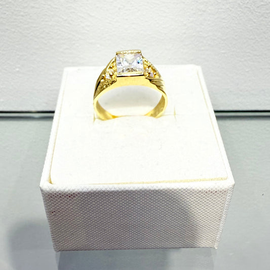 1099-NEW 14K Square Clear Cz Stone Men's Ring