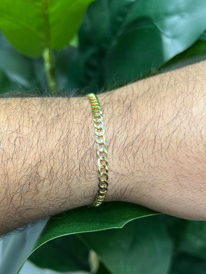 1629- NEW 14K Solid Cuban Curb Bracelet 8" 4.7mm W.G