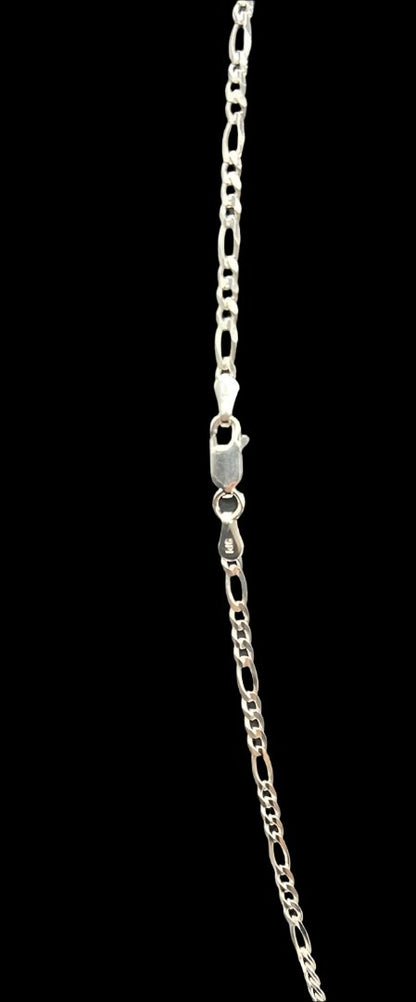 S307- Silver Figaro Necklace 20”