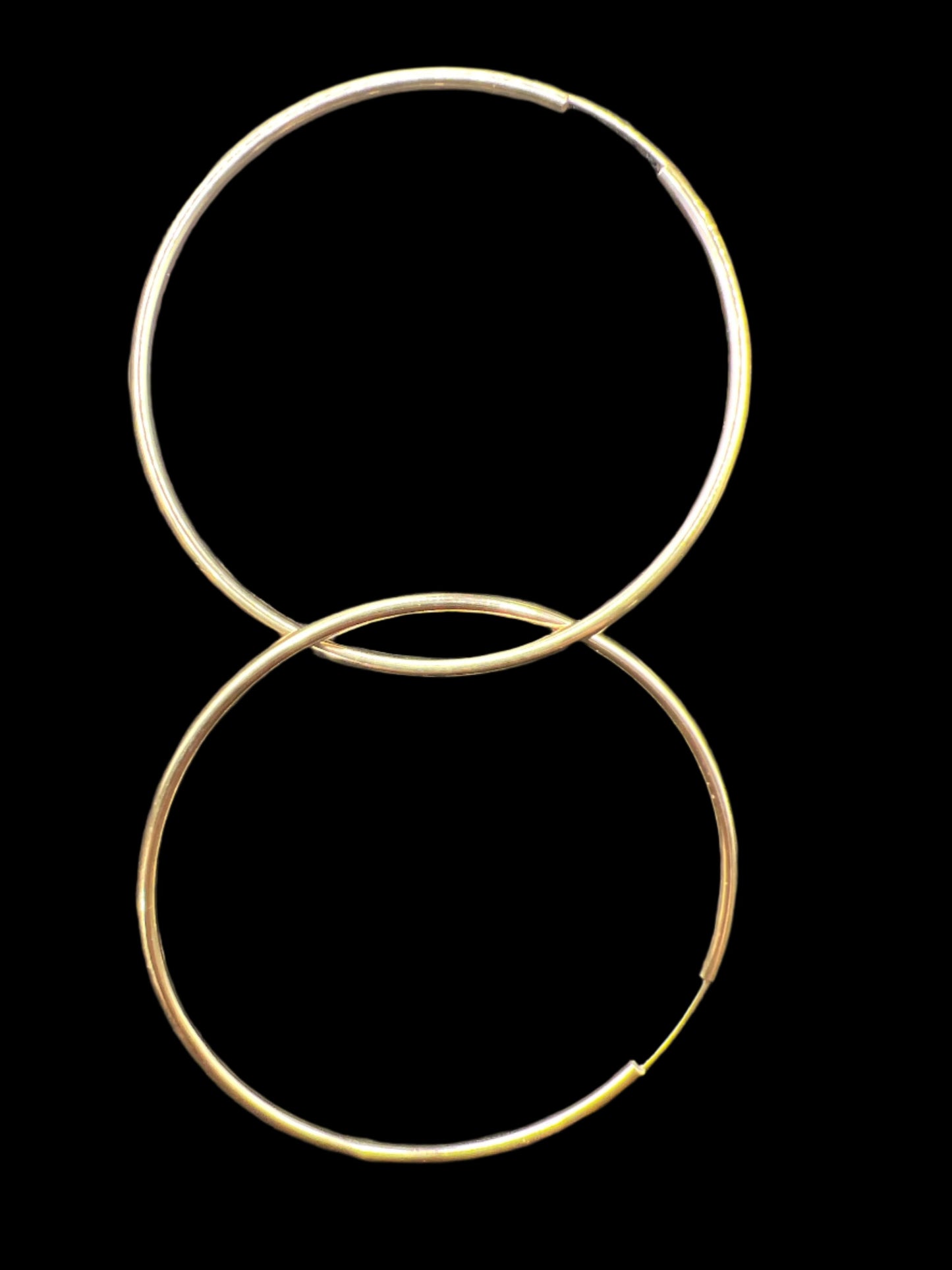 319- 2.0 x 54mm Polished Hoop Earrings in 14K Yellow Gold