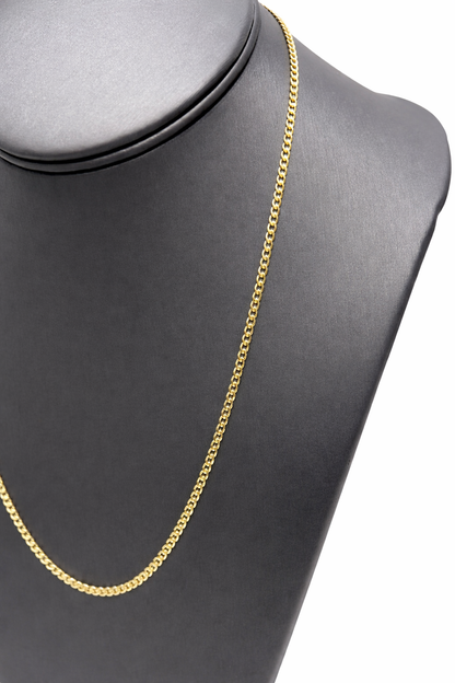 1466- NEW 14K Hollow Cuban Curb Chain 22" (2.5mm) W.G