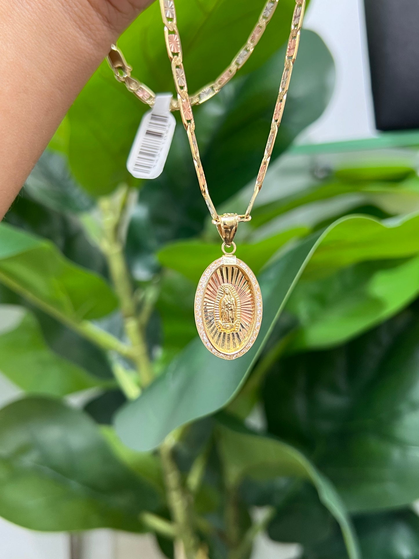 0046- NEW 14K Our Lady of Guadalupe Pendant W.G