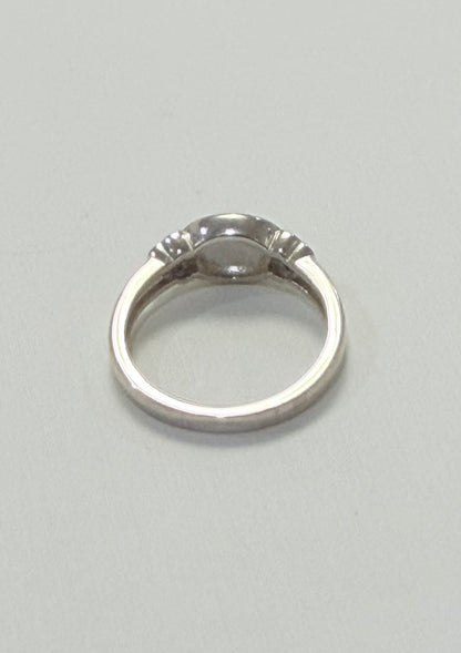 S904- NEW .925 Sterling Silver Larimar Oval Ring W.G