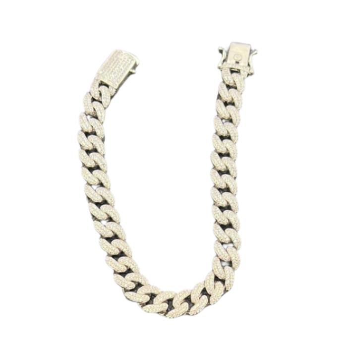 S274- Silver Cuban Link Bracelet 8”