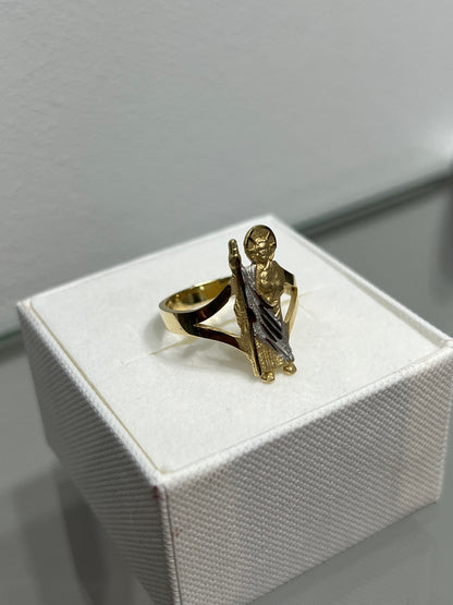 744- NEW 14K St. Jude Gold Ring W.G