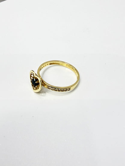 1600- NEW 14K Gold Heart Black Cz W.G