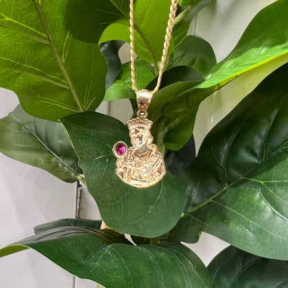 1303- NEW 10K Gold Saint Barbara Pendant W.G